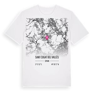 Sant Cugat del Vallès karta t-shirt – ekologisk bomull t-shirt från Pinshirt