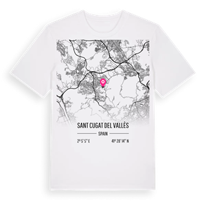 Sant Cugat del Vallès karta t-shirt – ekologisk bomull t-shirt från Pinshirt