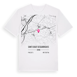 Sant Cugat Sesgarrigues karta t-shirt – ekologisk bomull t-shirt från Pinshirt