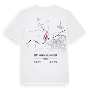Sant Joan de Vilatorrada karta t-shirt – ekologisk bomull t-shirt från Pinshirt