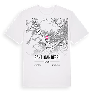 Sant Joan Despí karta t-shirt – ekologisk bomull t-shirt från Pinshirt