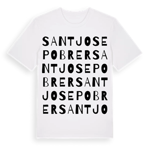 Sant Josep Obrer ordlek t-shirt – ekologisk bomull t-shirt från Pinshirt