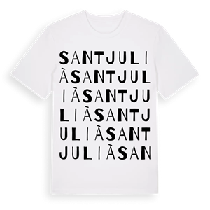 Sant Julià ordlek t-shirt – ekologisk bomull t-shirt från Pinshirt