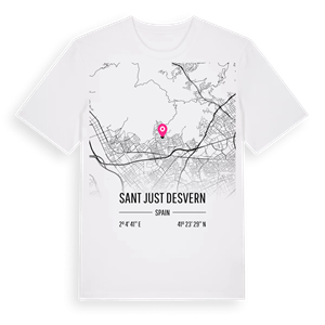 Sant Just Desvern karta t-shirt – ekologisk bomull t-shirt från Pinshirt