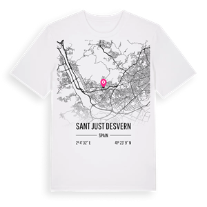Sant Just Desvern karta t-shirt – ekologisk bomull t-shirt från Pinshirt