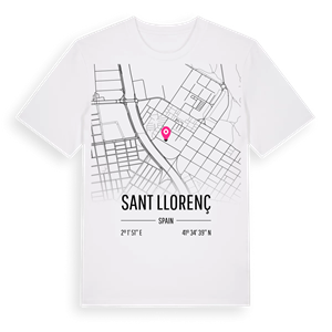 Sant Llorenç karta t-shirt – ekologisk bomull t-shirt från Pinshirt