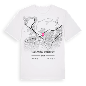 Santa Coloma de Gramenet karta t-shirt – ekologisk bomull t-shirt från Pinshirt