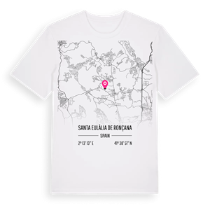 Santa Eulàlia de Ronçana karta t-shirt – ekologisk bomull t-shirt från Pinshirt