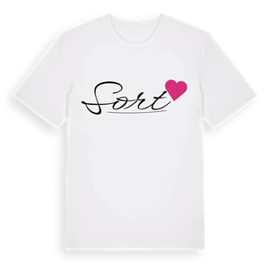 Sort hjärta t-shirt – ekologisk bomull t-shirt från Pinshirt
