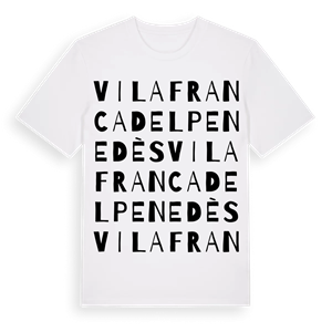 Vilafranca del Penedès ordlek t-shirt – ekologisk bomull t-shirt från Pinshirt