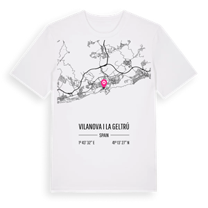 Vilanova i la Geltrú karta t-shirt – ekologisk bomull t-shirt från Pinshirt