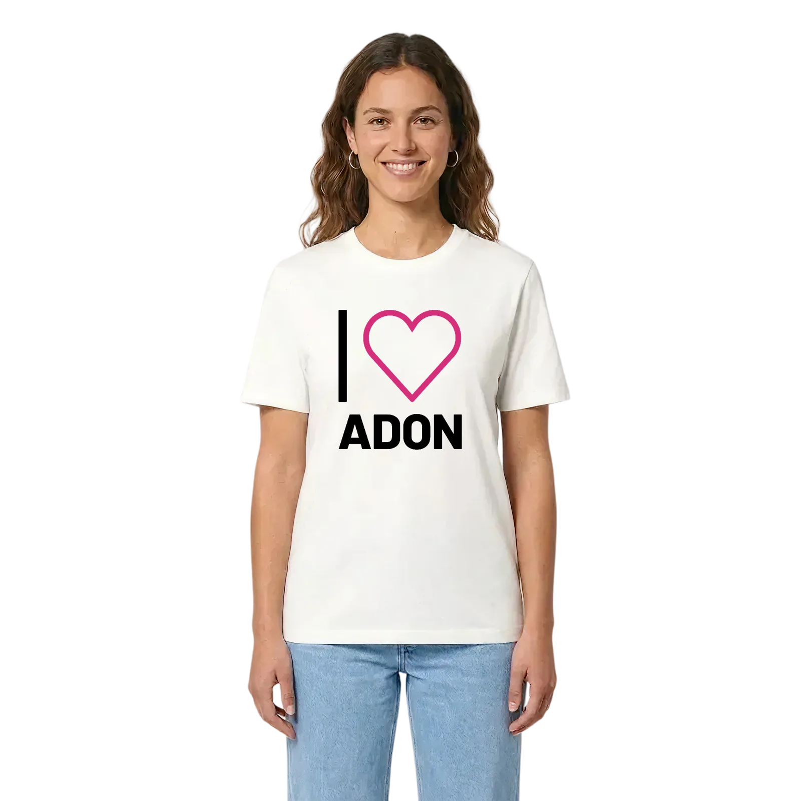 Jag älskar Adon t-shirt stort tryck – White, i miljö
