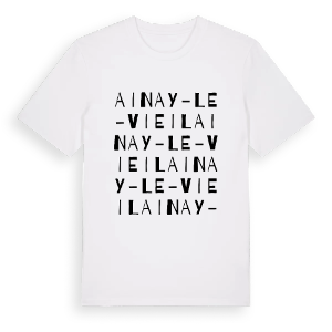 Ainay-le-Vieil ordlek t-shirt – ekologisk bomull t-shirt från Pinshirt