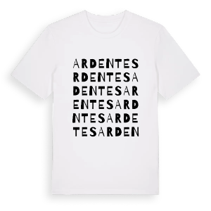 Ardentes ordlek t-shirt – ekologisk bomull t-shirt från Pinshirt
