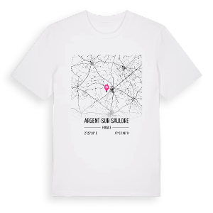 Argent-sur-Sauldre karta t-shirt – ekologisk bomull t-shirt från Pinshirt