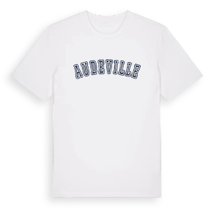 Audeville college t-shirt – ekologisk bomull t-shirt från Pinshirt