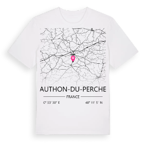 Authon-du-Perche karta t-shirt – ekologisk bomull t-shirt från Pinshirt