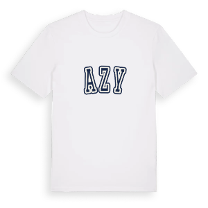Azy college t-shirt – ekologisk bomull t-shirt från Pinshirt
