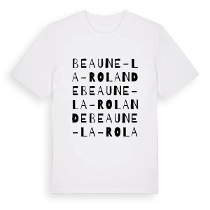 Beaune-la-Rolande ordlek t-shirt – ekologisk bomull t-shirt från Pinshirt
