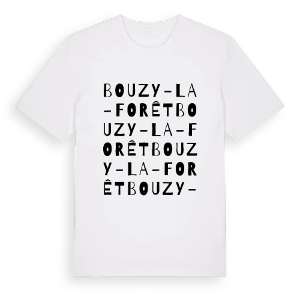 Bouzy-la-Forêt ordlek t-shirt – ekologisk bomull t-shirt från Pinshirt