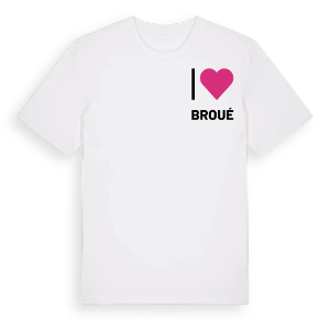Jag älskar Broué t-shirt litet tryck – ekologisk bomull t-shirt från Pinshirt