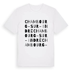 Chambourg-sur-Indre ordlek t-shirt – ekologisk bomull t-shirt från Pinshirt