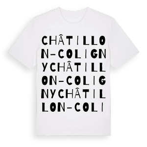 Châtillon-Coligny ordlek t-shirt – ekologisk bomull t-shirt från Pinshirt