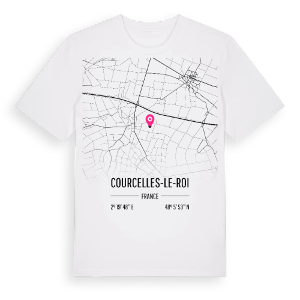 Courcelles-le-Roi karta t-shirt – ekologisk bomull t-shirt från Pinshirt
