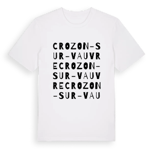Crozon-sur-Vauvre ordlek t-shirt – ekologisk bomull t-shirt från Pinshirt