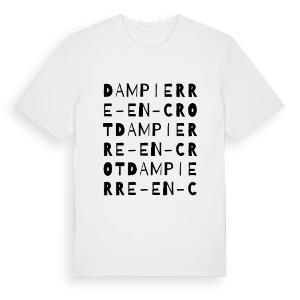 Dampierre-en-Crot ordlek t-shirt – ekologisk bomull t-shirt från Pinshirt