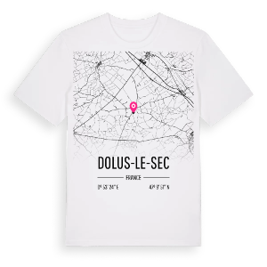 Dolus-le-Sec karta t-shirt – ekologisk bomull t-shirt från Pinshirt