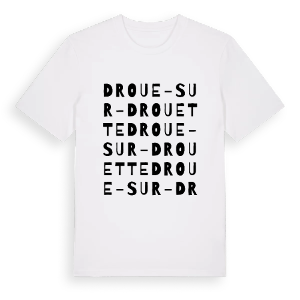 Droue-sur-Drouette ordlek t-shirt – ekologisk bomull t-shirt från Pinshirt
