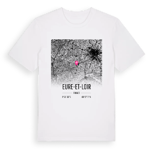 Eure-et-Loir karta t-shirt – ekologisk bomull t-shirt från Pinshirt