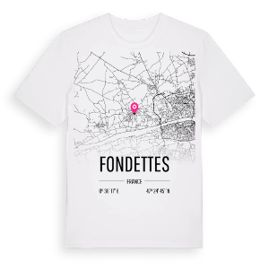 Fondettes karta t-shirt – ekologisk bomull t-shirt från Pinshirt