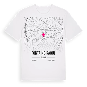 Fontaine-Raoul karta t-shirt – ekologisk bomull t-shirt från Pinshirt