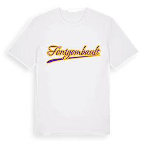 Fontgombault baseball t-shirt – ekologisk bomull t-shirt från Pinshirt