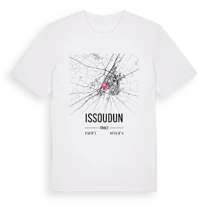Issoudun karta t-shirt – ekologisk bomull t-shirt från Pinshirt