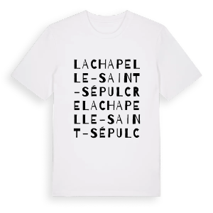 La Chapelle-Saint-Sépulcre ordlek t-shirt – ekologisk bomull t-shirt från Pinshirt