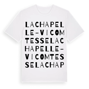 La Chapelle-Vicomtesse ordlek t-shirt – ekologisk bomull t-shirt från Pinshirt