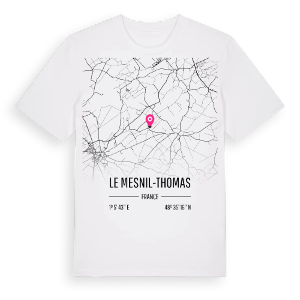 Le Mesnil-Thomas karta t-shirt – ekologisk bomull t-shirt från Pinshirt