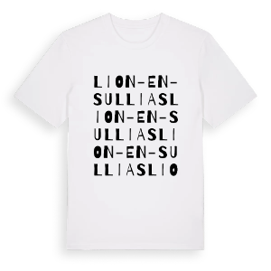 Lion-en-Sullias ordlek t-shirt – ekologisk bomull t-shirt från Pinshirt