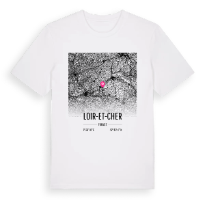 Loir-et-Cher karta t-shirt – ekologisk bomull t-shirt från Pinshirt