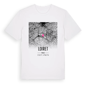 Loiret karta t-shirt – ekologisk bomull t-shirt från Pinshirt