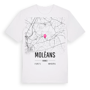 Moléans karta t-shirt – ekologisk bomull t-shirt från Pinshirt