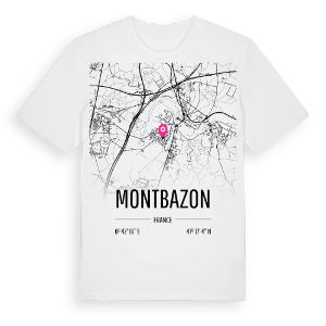 Montbazon karta t-shirt – ekologisk bomull t-shirt från Pinshirt