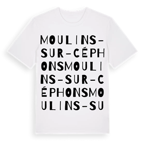 Moulins-sur-Céphons ordlek t-shirt – ekologisk bomull t-shirt från Pinshirt