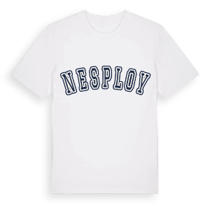 Nesploy college t-shirt – ekologisk bomull t-shirt från Pinshirt