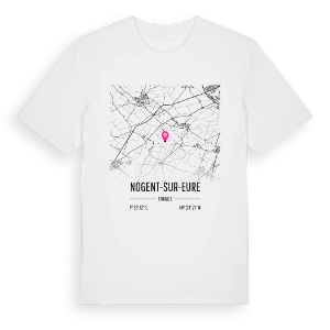 Nogent-sur-Eure karta t-shirt – ekologisk bomull t-shirt från Pinshirt