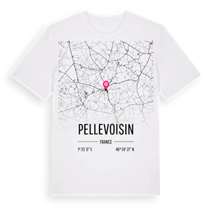 Pellevoisin karta t-shirt – ekologisk bomull t-shirt från Pinshirt