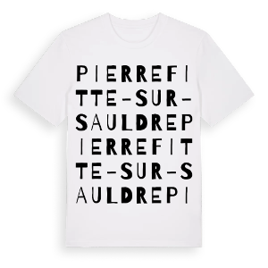 Pierrefitte-sur-Sauldre ordlek t-shirt – ekologisk bomull t-shirt från Pinshirt
